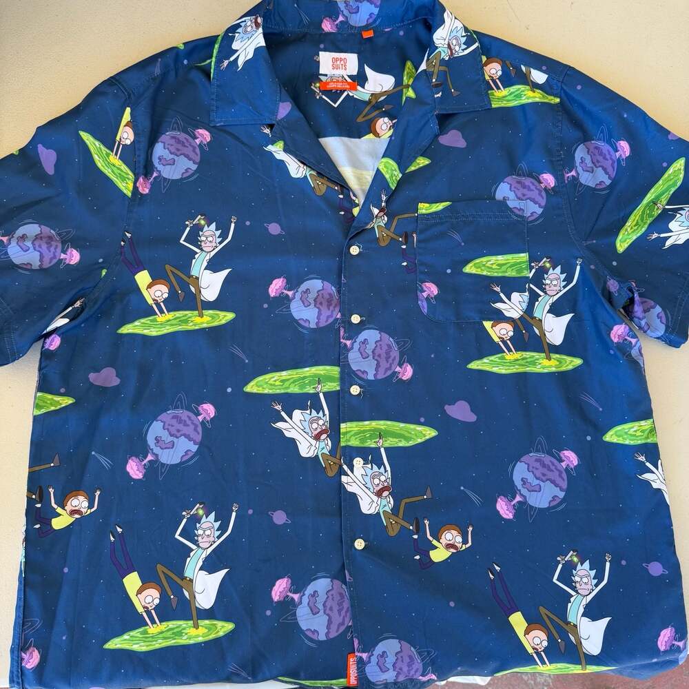 OppoSuits Rick and Morty Portal Allover Print Short Sleeve Button-Up Shirt